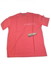 NWT Fear of God Essentials T-Shirt Men's Medium Pink Cotton Overside Tee Logo