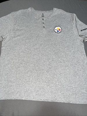 Darius Rucker Pittsburgh Steelers 1/4 Button Up Shirt Men s 3XL Gray Logo -3676