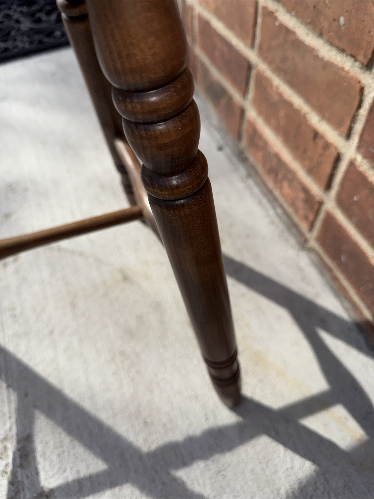 Mid Century Kidney Bean Walnut Spindle Back Vanity Chair Stool Bench Seat