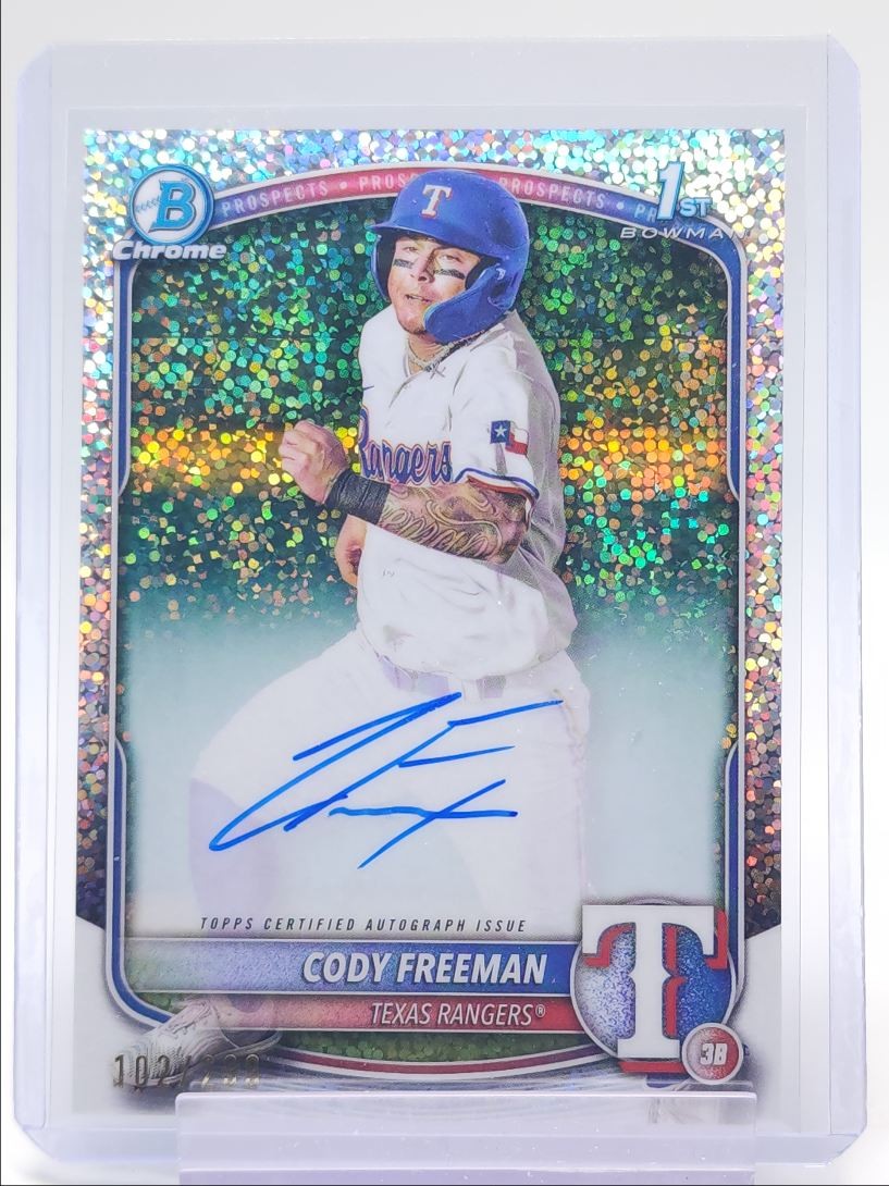 CODY FREEMAN 2025 BOWMAN CHROME 1ST AUTOGRAPH SPECKLE AUTO /299 Q2491