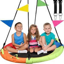 Tree Swing Saucer Swing 48 inch 900lbs Weight Capacity W/ Adjustable Hanging