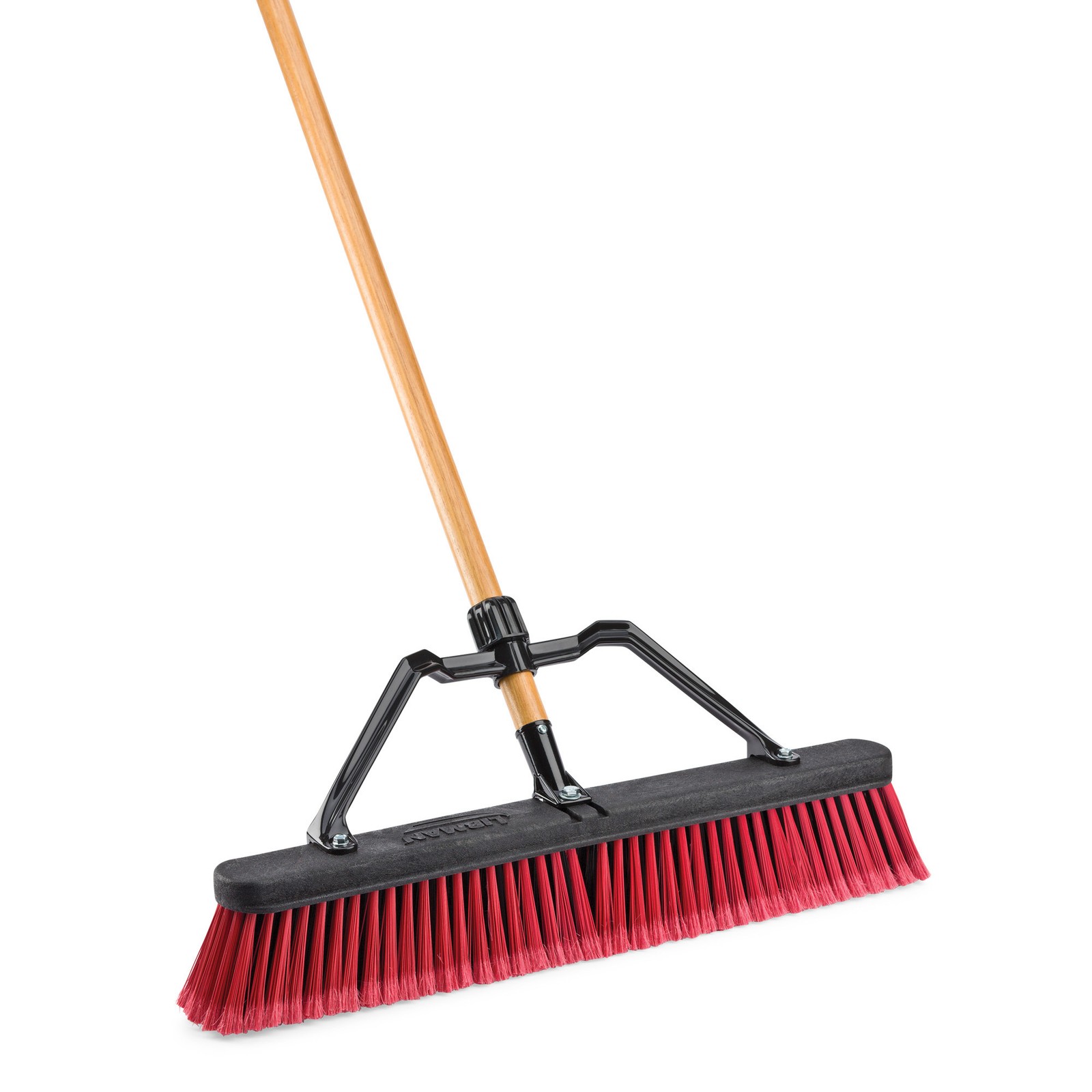 Libman 24in. Multi-Surface Industrial Push Broom, 66in.L Handle, Model# 1292