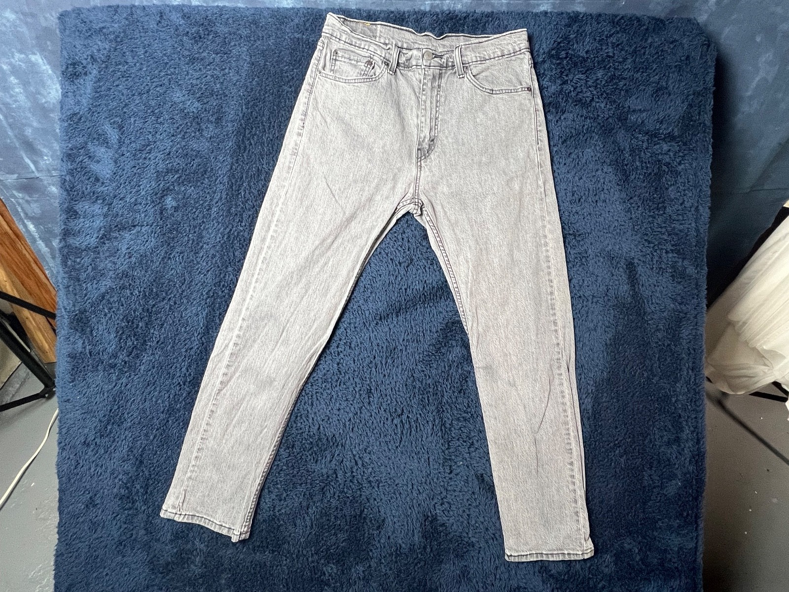 Levis 505 Mens Jeans 32x30 Gray Regular Fit Straight Leg