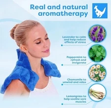 Huggaroo Microwavable Neck & Shoulder Heating Pad W/Herbal Aromatherapy #HNWS1B