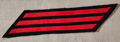 Navy Coast Guard Hashmarks 12 Years of Service Red on Black E1-E6 9'' Patch