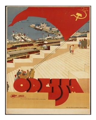 Vintage Odessa Reiseplakat Wandkunst Nautische Stadtansicht Urbane Sze