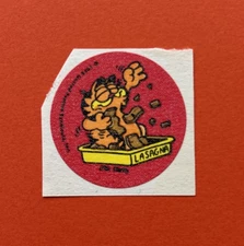 Vintage Garfield 1978 Matte Lasagna Scratch And Sniff Sticker