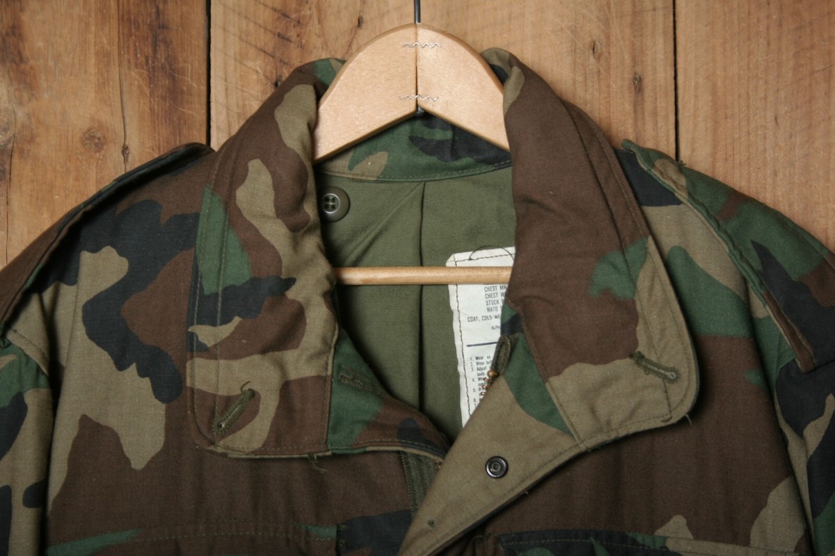 Vintage 80's ALPHA Cold Weather Camo M65 Military Army BDU