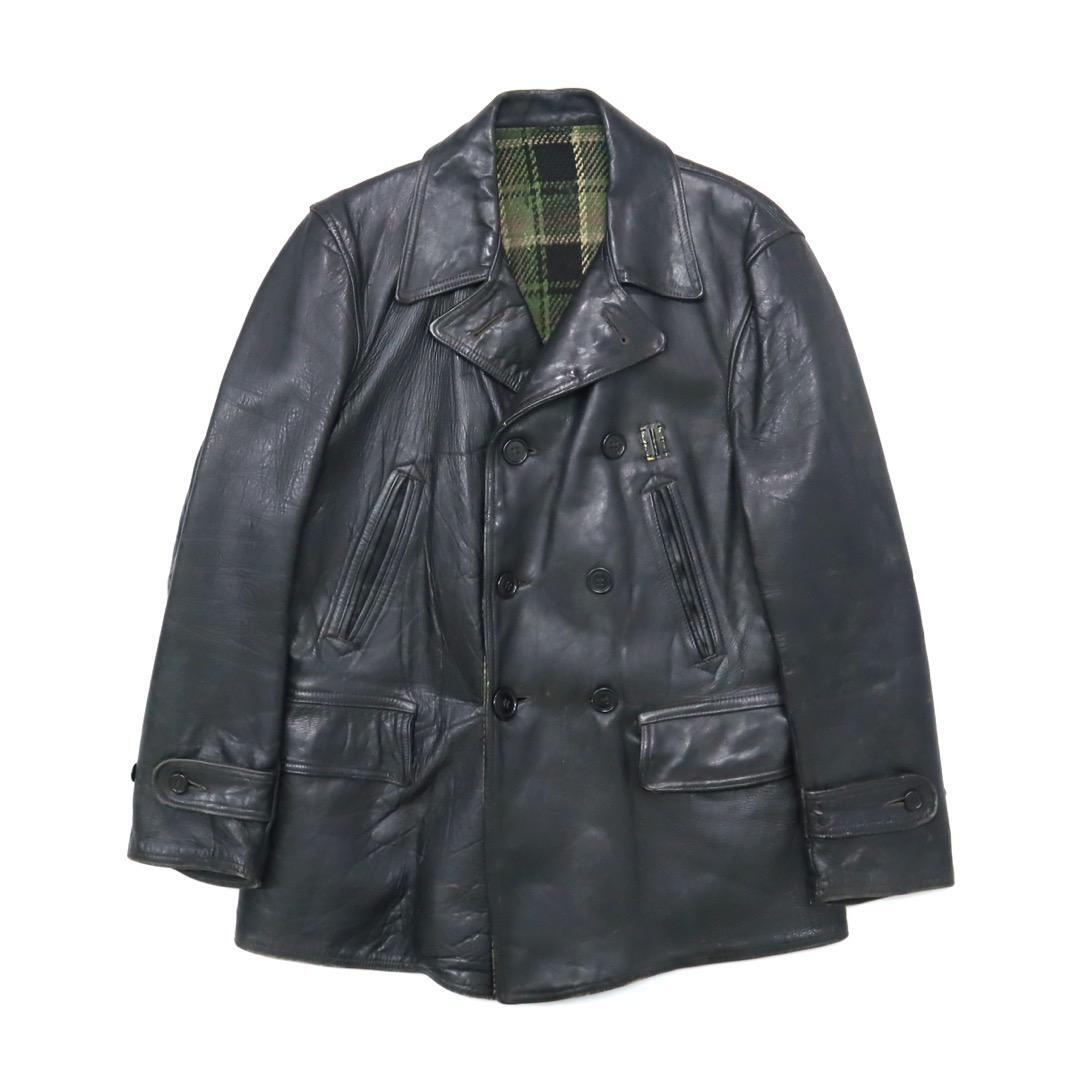 40S Vintage Horsehide Car Coat Leather Jacket Riders Old Clothes