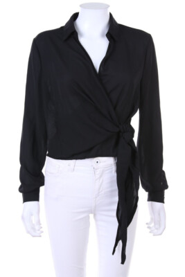 MISSGUIDED Wrap Blouse Cropped EUR 36 = D 34 black