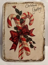 Christmas Decor Holiday Vintage Style Die Cut Cardboard Holiday Wall Decor 5x7