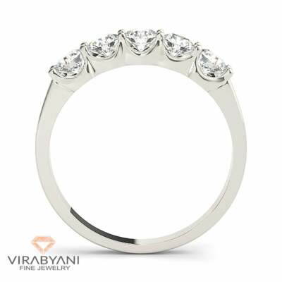 1,25 ct G-VS1 Diamant Ehering 5 Steine U Krappen besetzt Diamant Ring Platin 950