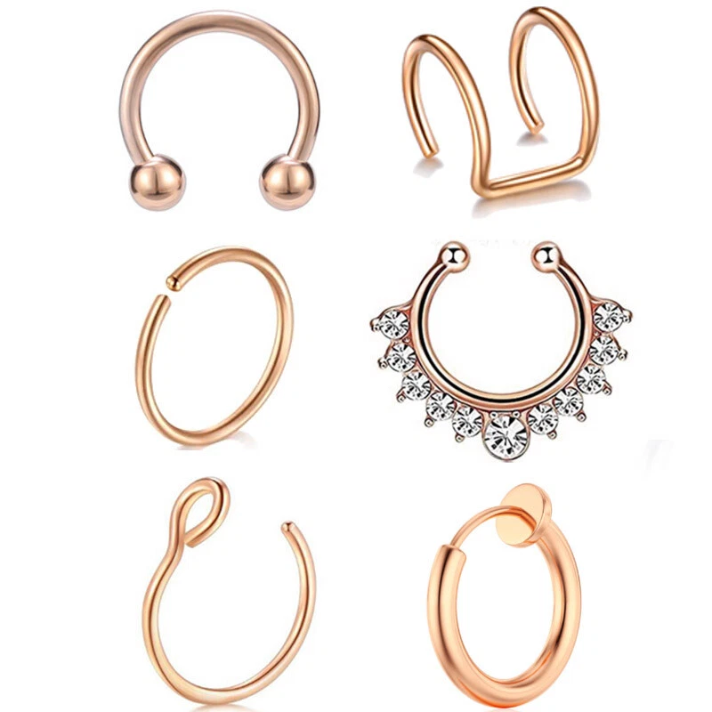 Anillo nariz diamante acero inoxidable anillo labio anillo multiusos piercing joyería Foto 2 de 4