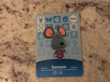 SAMSON #060 Animal Crossing Amiibo Authentic Nintendo Mint Card From Series 1