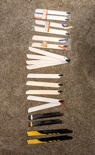 Lot of 19 Helicopter Blades Heli RC all appear new RC extra blades
