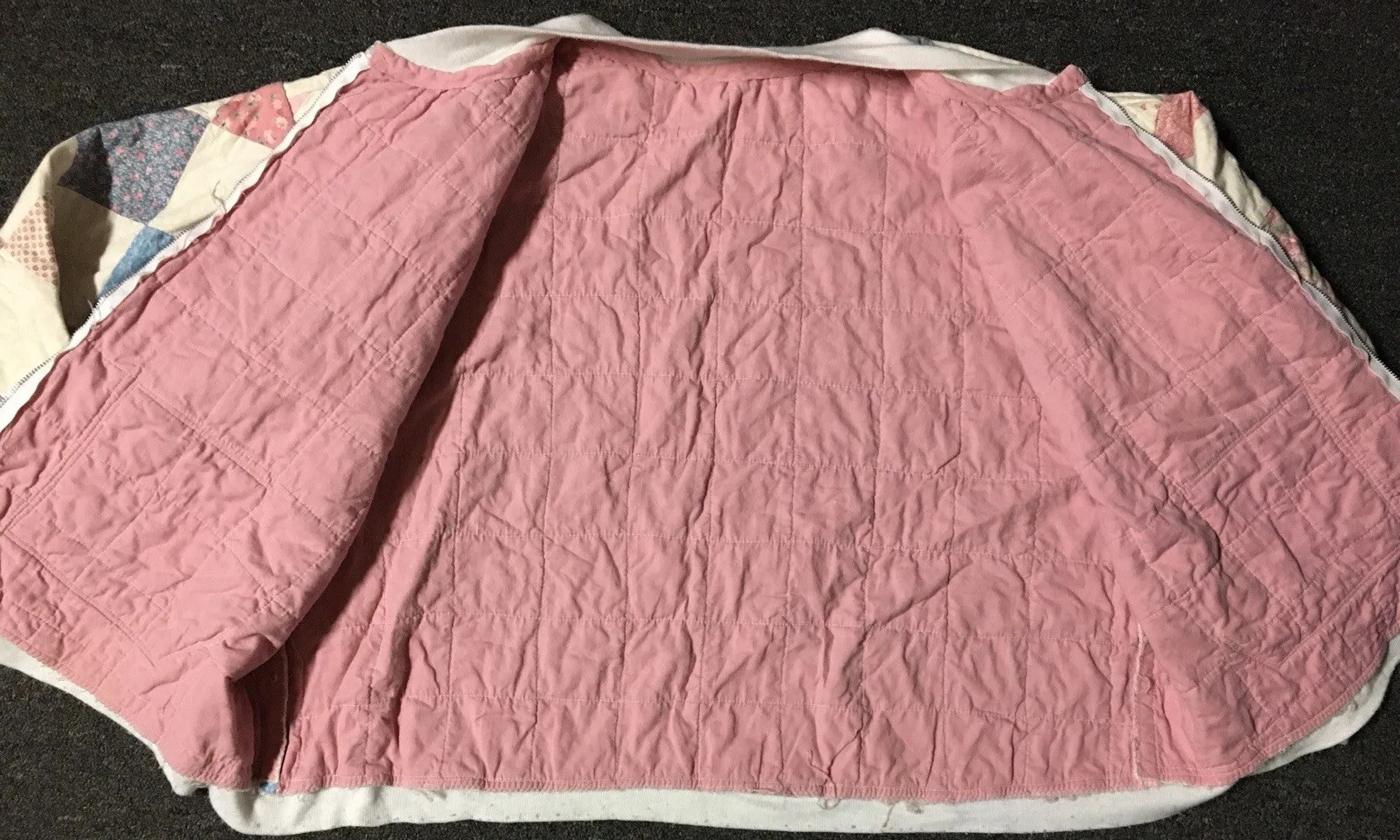 Vtg 60s Quilted Patchwork Jacket Boxy Homemade Id… - image 10