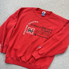Vintage Nebraska Huskers Crewneck Sweatshirt Mens XL X-Large Red Champion Y2K