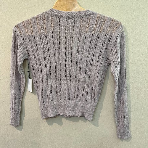 ASTR The Label Womes Sweaterl Large Lavender Wrap Front Pointelle Knit V-Neck - Picture 5 of 5