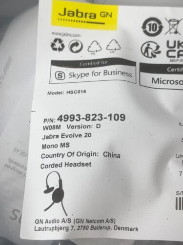 Jabra Evolve 20 SE Stereo Headset Microsoft Certified Headphones - Picture 3 of 3