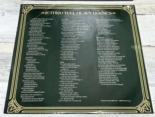 Jethro Tull Heavy Horses Original Mix 1978 Chrysalis Vinyl CHR 1175 - Picture 4 of 9