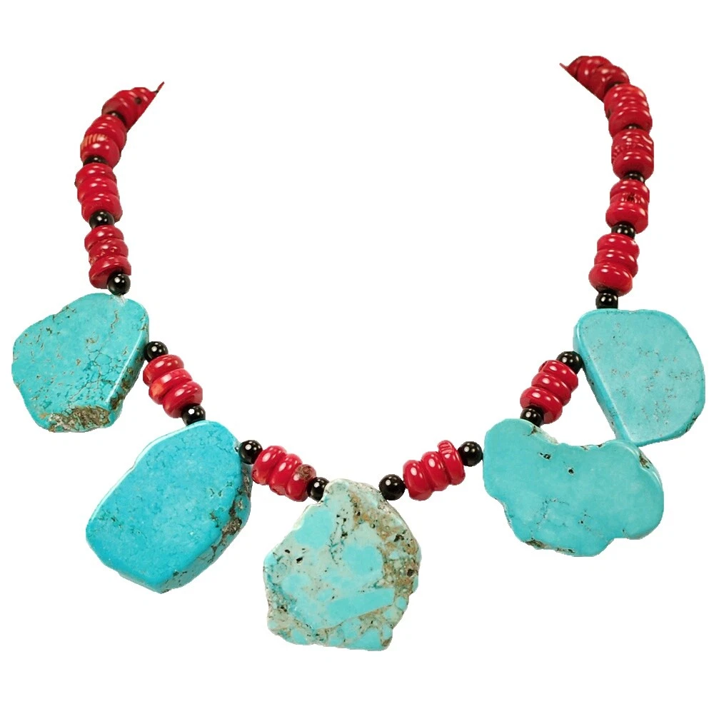 Turquesa plateado Collares y colgantes hechos a mano