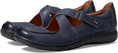 Clarks Womens Un Loop Strap Mary Jane Navy Leather 26174972