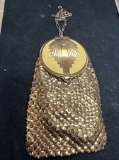 Vintage Gold Mesh Purse Clutch with Short Chain Strap