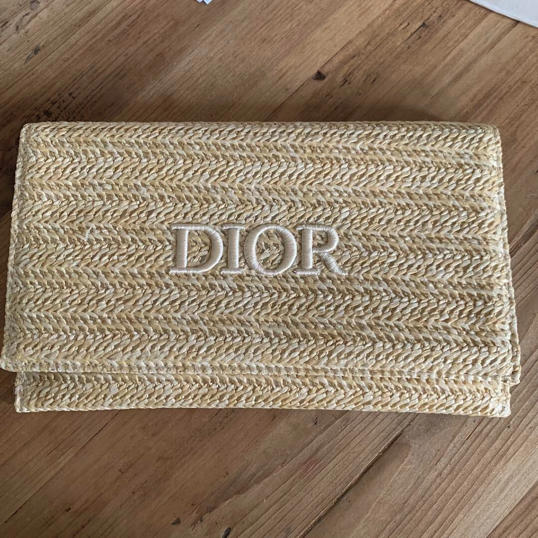 Pochette d'embrayage nouveauté Christian Dior 2023 rotin d'été beige JP original limité