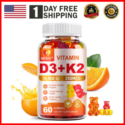 Vitamin D3 K2 Softgel Capsules Extra Strength D3 K2 Gummies with 10000 IU
