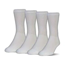 MediPeds Men's COOLMAX Extra Wide Crew Sock, 4-Pack