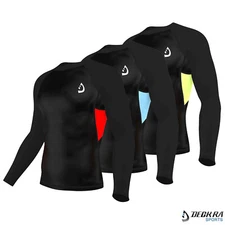 Mens Compression Shirt Base Layer Long Sleeves Skin Fit Gym Running Yoga Tights