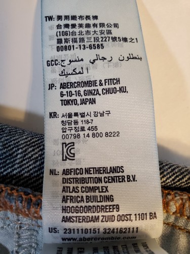 Abercrombie Kids Blue Jeans Strait leg Size 3/4 - Picture 8 of 8