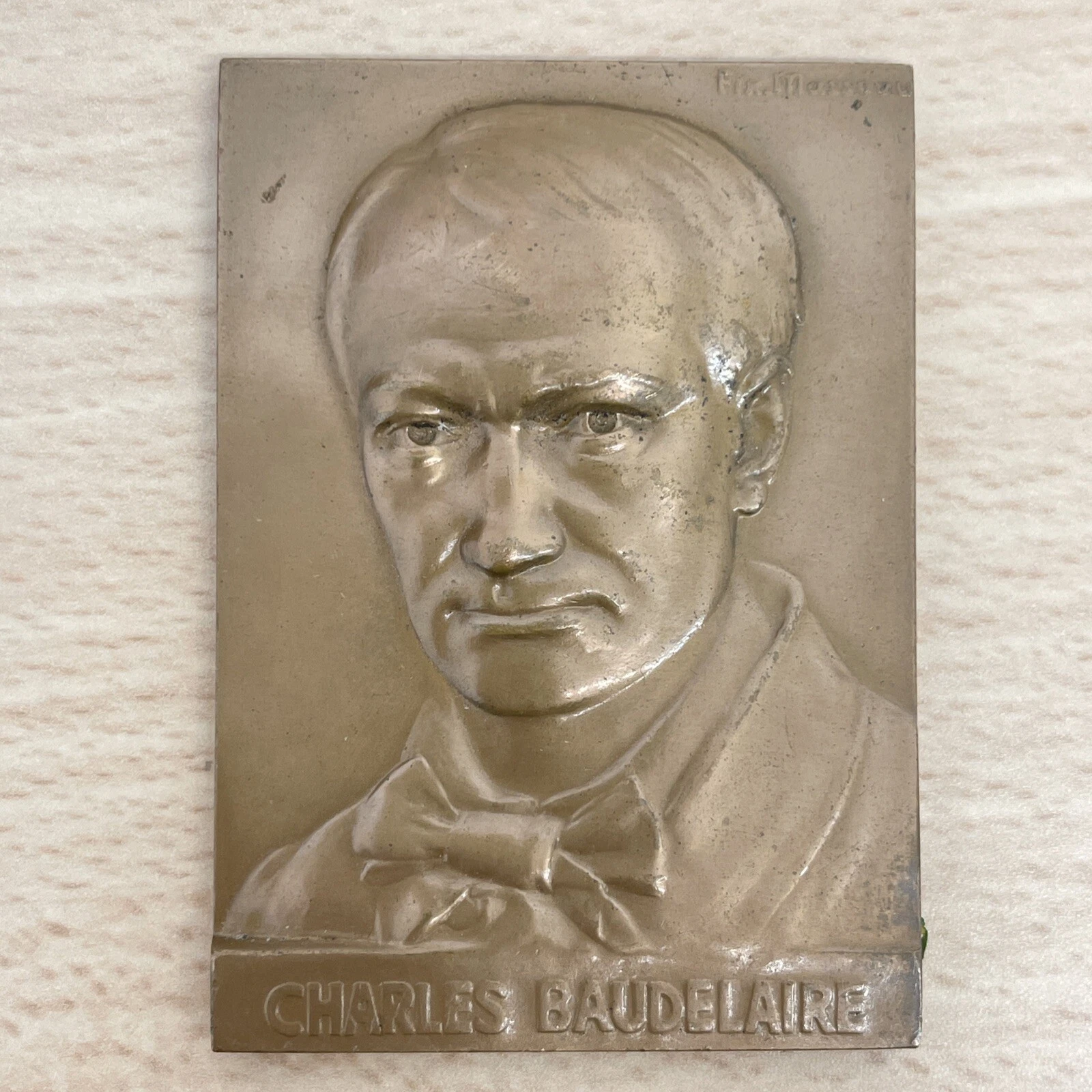 Médaille Plaque En Bronze Charles Baudelaire Fix Masseau