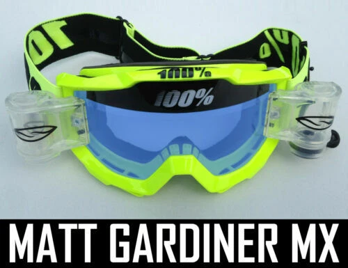 Occhiali da moto nero con montatura in blu