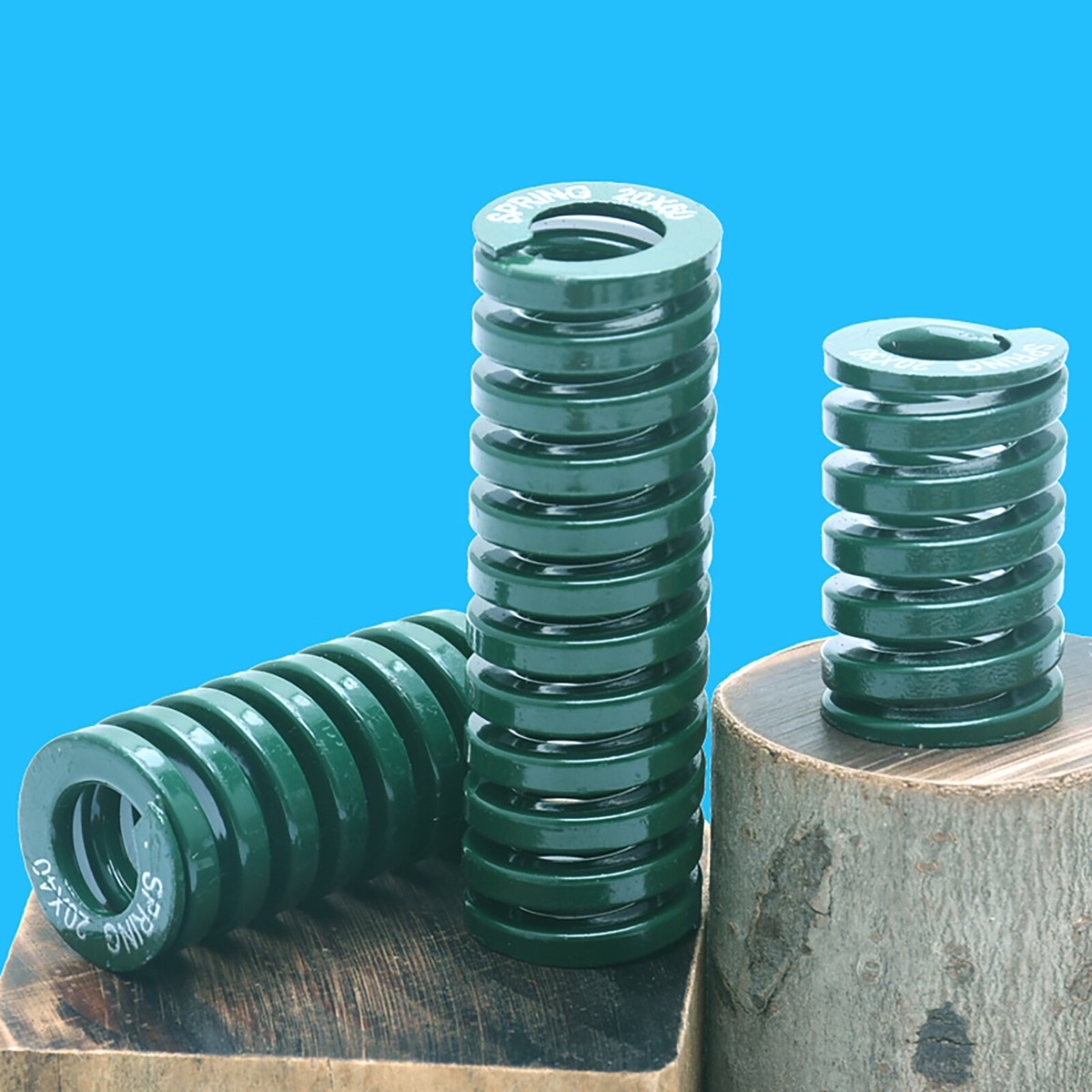 Produktbild von 10x Druckfeder 20x50 Mm – 1,2 Mm Draht, Federstahl Schwarz, Für Türen & Geräte
