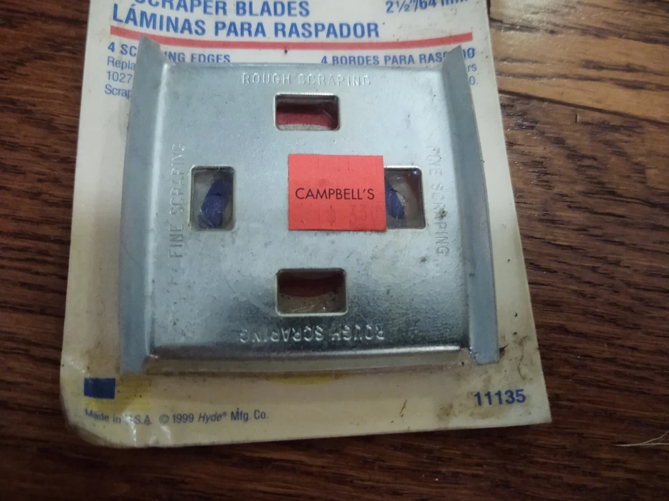 Paquete de cuchillas rascadoras de madera vintage nuevas en caja herramientas Hyde de 2-1/2" Foto 3 de 4