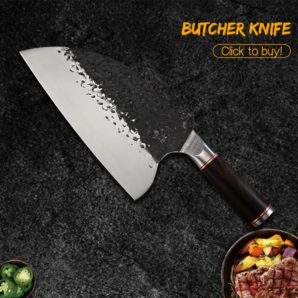 New Handmade Forged Butcher Knife Blade Chopping Knife Chinese Cleaver knife