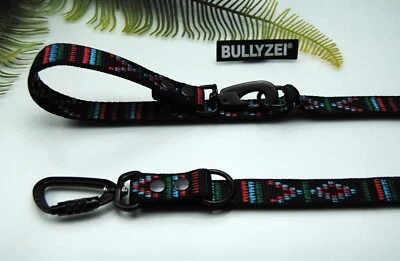 BULLYZEI XL Doppelführleine Indianer verstellbar 25mm x 3m TWIST LOCK Sicherheitshaken