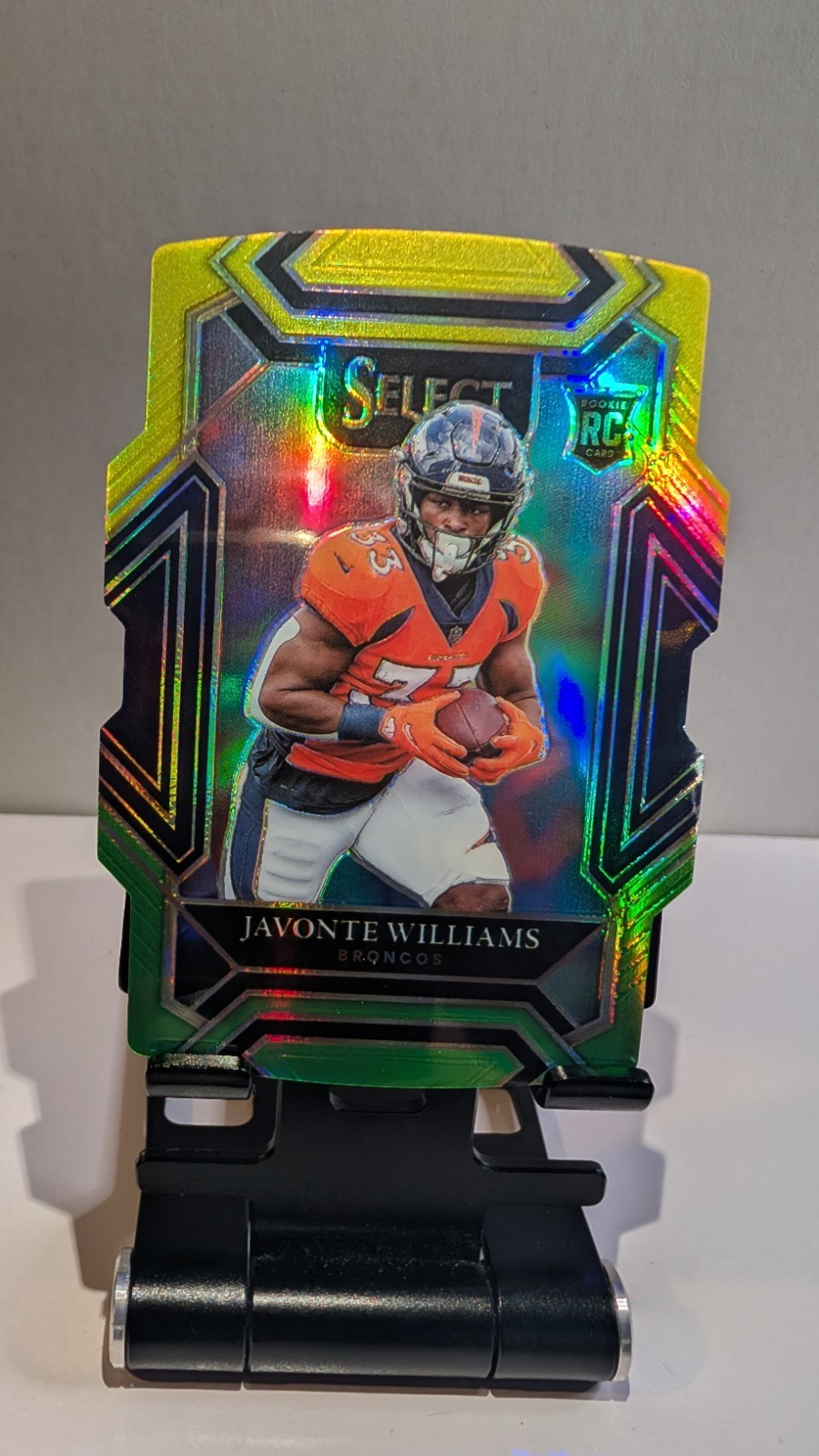 2021 Panini Select - Javonte Williams #257 Green & Yellow Prizm Die-Cut (RC)