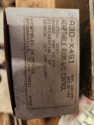 Ranco A30-X451 Temperature Control SPST, OPEN LO, 58-86F, 36 inch CAP
