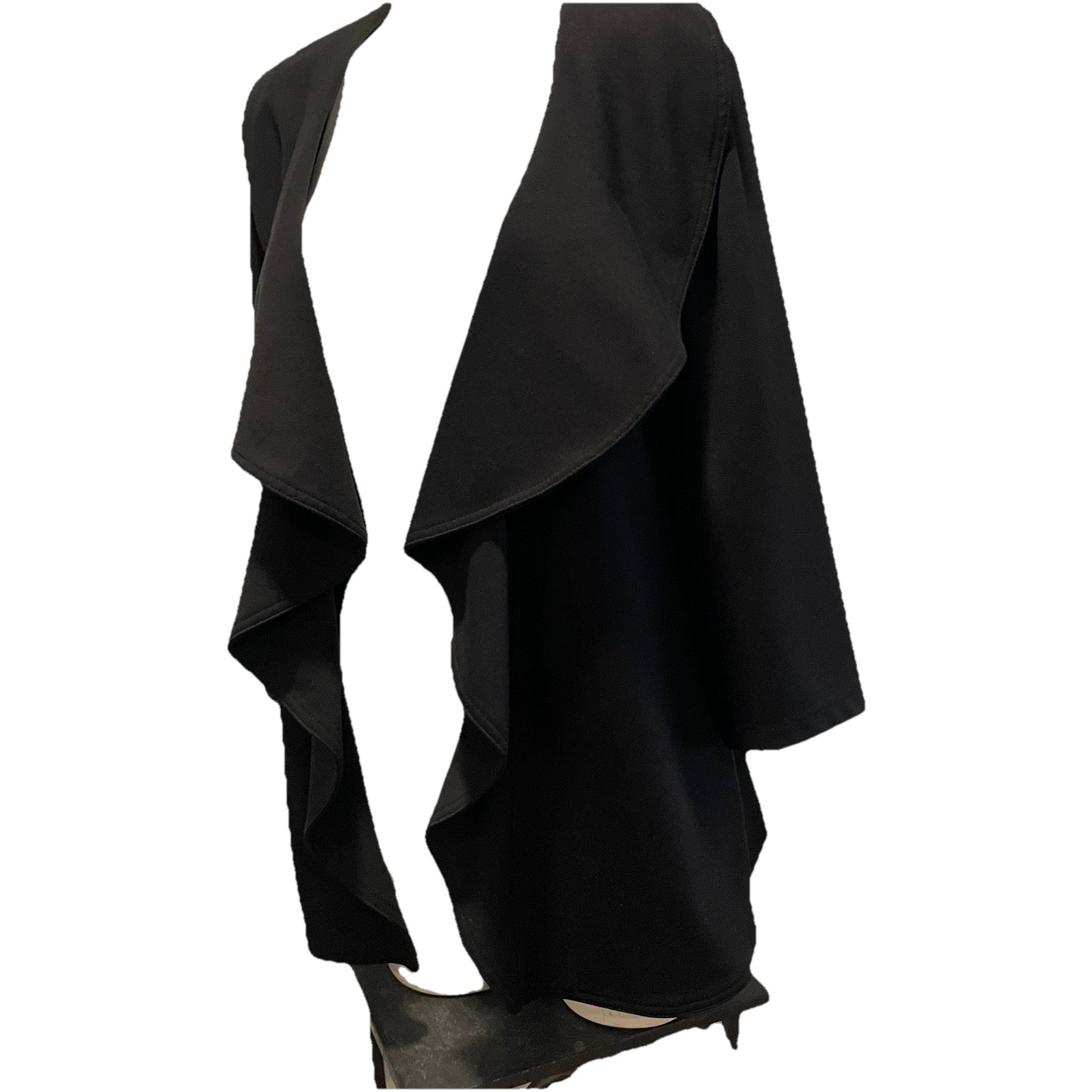 Calvin Klein Solid Black Ponte Open Front Waterfa… - image 3