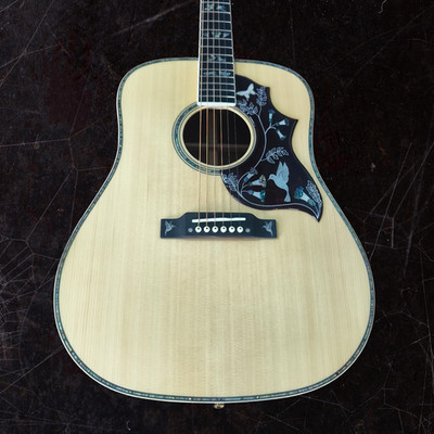 US Hummingbird Custom Acoustic Guitar Natural Finish Hummingbird & Dove Inlays