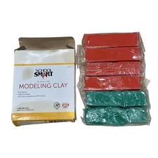 School Smart Non-Drying Modeling Clay 1lb Red and Green 6 Sticks