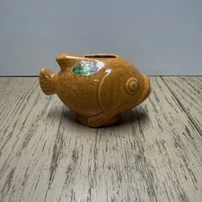 VINTAGE ROSEMEADE POTTERY FIGURAL FISH BANK NORTH DAKOTA