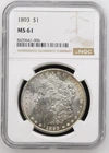 1893 Morgan Silver Dollar NGC MS 61