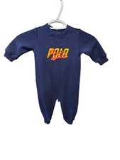 RALPH LAUREN Baby Boy Solid Polo One Piece Romper 6M