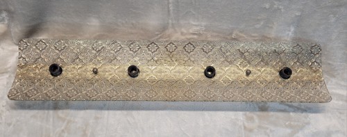 Vtg Bathroom Vanity U Bar 4-Light Fixture Glass Gold Overlay Quatrefoil Curved
