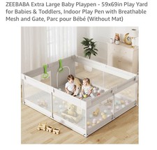 Unbranded Baby/Toddler Play Yard Playpen 59x69 Beige OPEN BOX