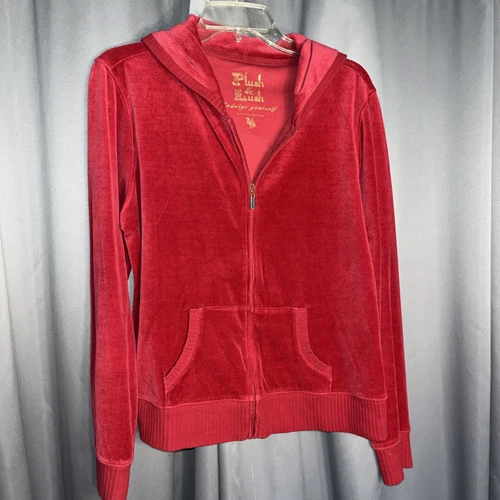 UNDERCOVER Victoria’s Secret felpata e lussureggiante donna velluto full zip felpata extra large rossa