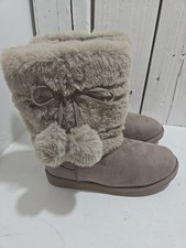 Makalu California Gray Flat 9" High Boots Zip Faux Fur Size 2 M Warm Girl Box37